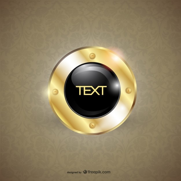 Free Vector golden metal round frame