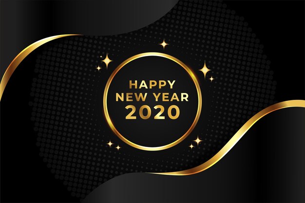 Golden new year 2020 background concept