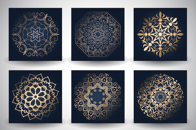 Free Vector golden ornamental mandalas