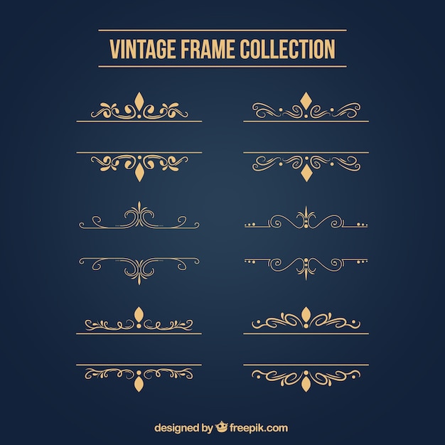 Free Vector golden ornaments set 