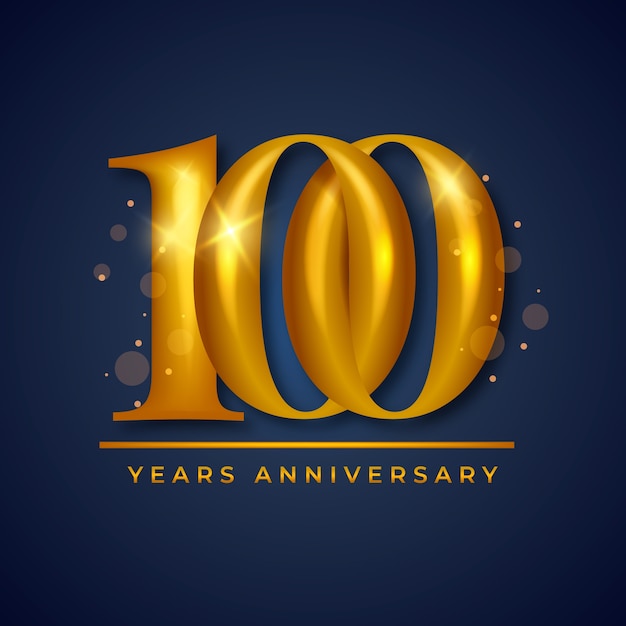 Free Vector gradient 100th birthday logo