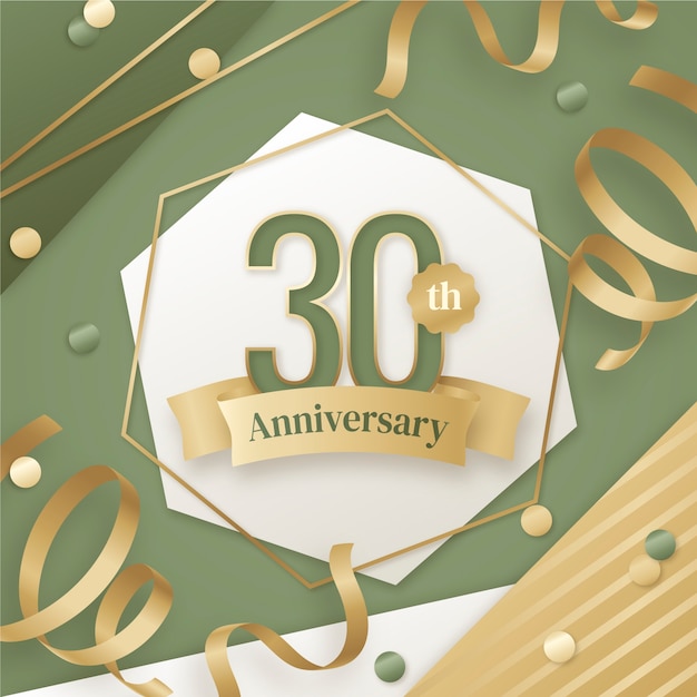 Free Vector gradient 30th anniversary card