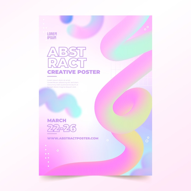 Free vector gradient 3d abstract poster design