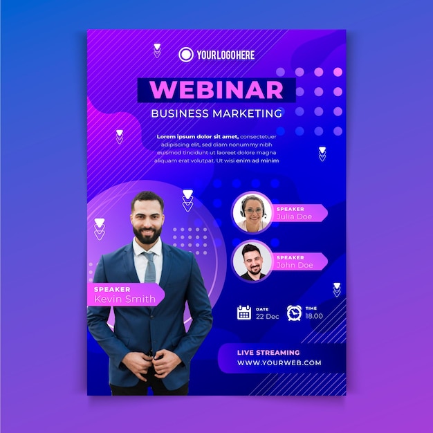 Gradient a5 flyer template with photo