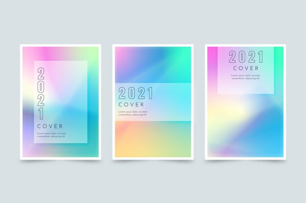 Gradient abstract blurred covers collection