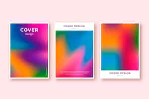 Free vector gradient abstract blurred covers collection