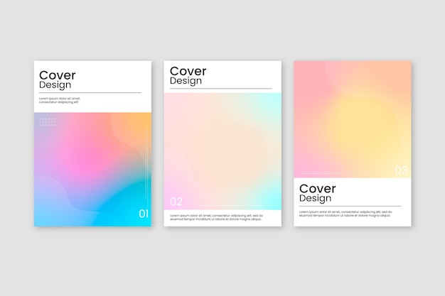 Gradient abstract blurred covers collection