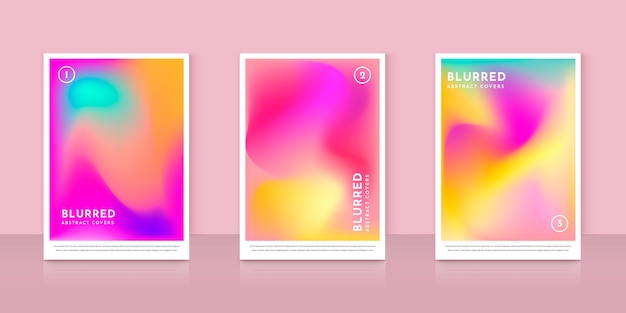 Free vector gradient abstract blurred covers collection