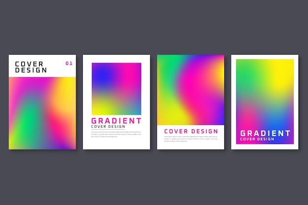 Free vector gradient abstract blurred covers collection