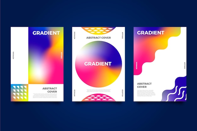 Free vector gradient abstract blurred covers collection