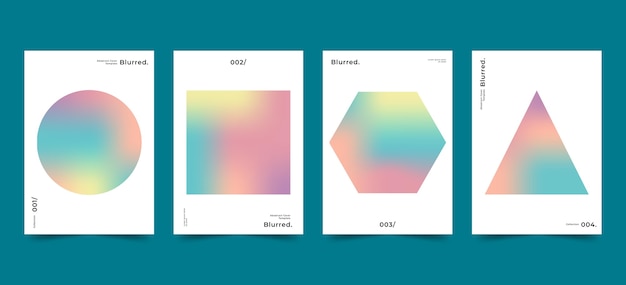 Gradient abstract blurred covers collection