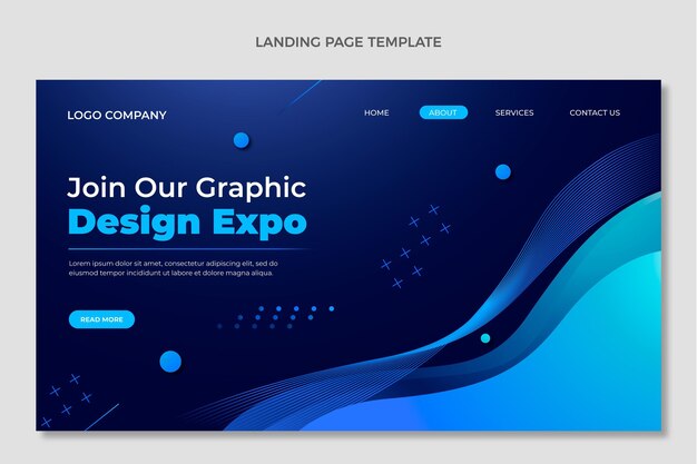 Gradient abstract fluid technology landing page