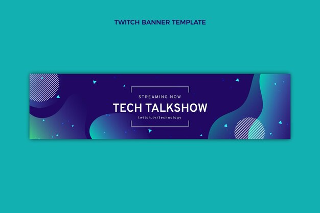 Gradient abstract fluid technology twitch banner