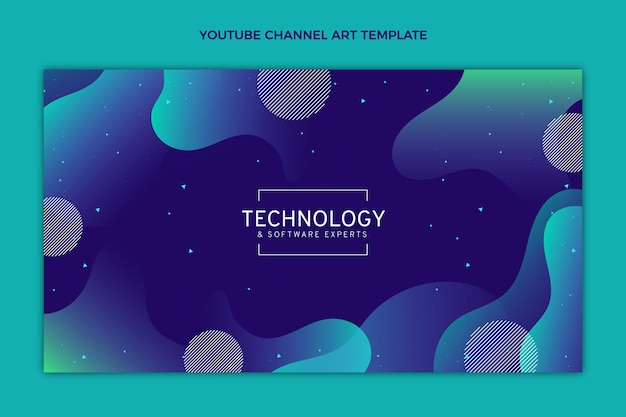 Gradient abstract fluid technology youtube channel art