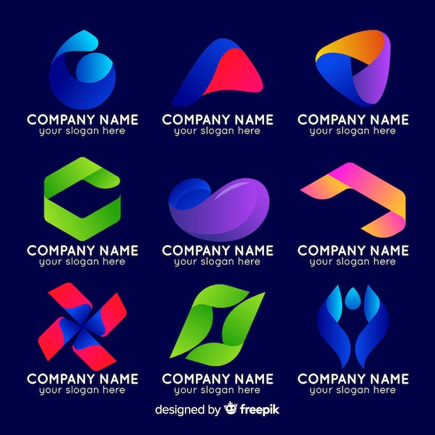 Free vector gradient abstract logo collection