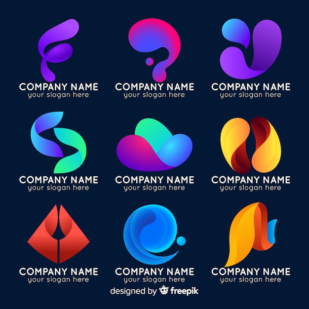 Free vector gradient abstract logo collection