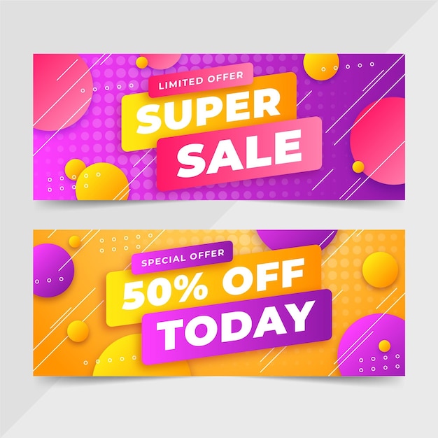 Free Vector gradient abstract sale banners set