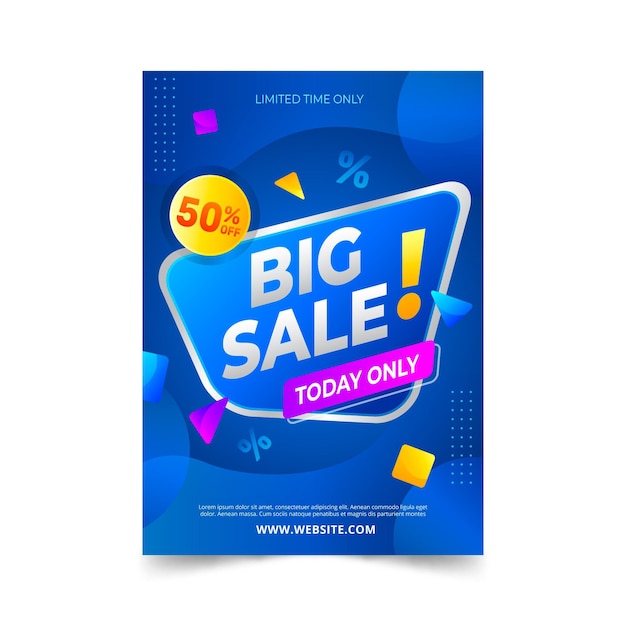 Free vector gradient abstract sales poster template