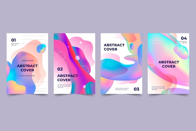 Gradient abstract shapes cover collection