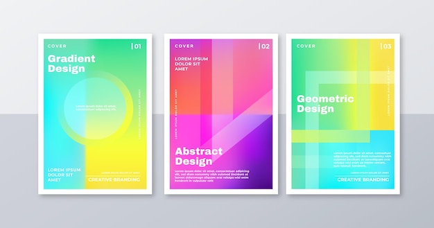 Gradient abstract shapes cover collection