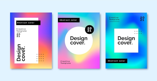 Gradient abstract shapes cover collection