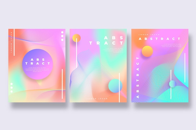 Free vector gradient abstract shapes cover collection