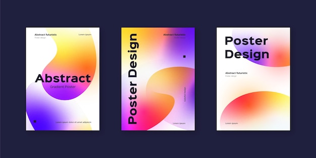 Gradient abstract shapes cover collection