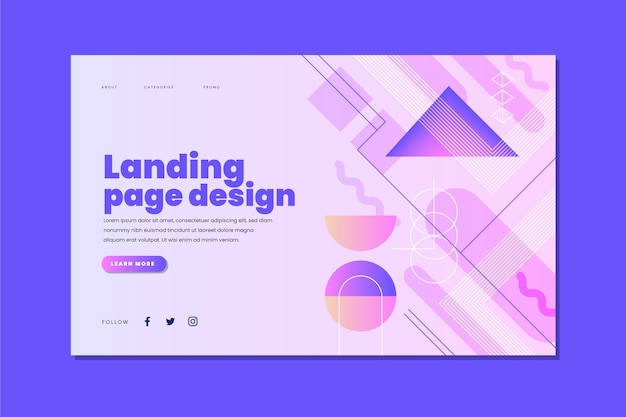 Gradient abstract shapes landing page design