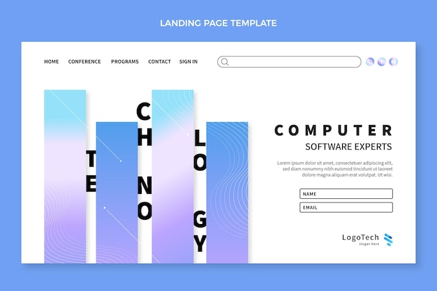 Free vector gradient abstract technology landing page