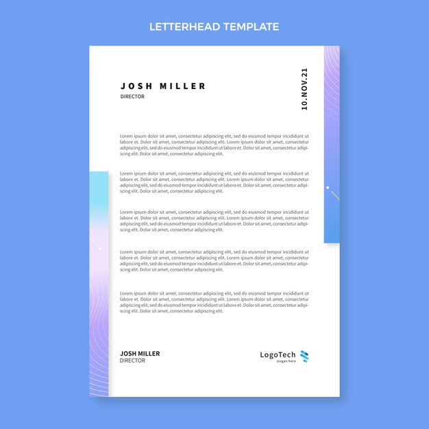 Gradient abstract technology letterhead