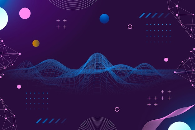 Gradient abstract wireframe background