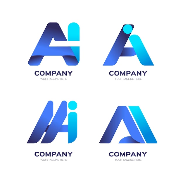 Free Vector gradient ai logos collection