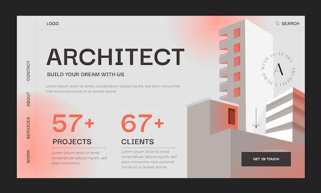 Free Vector gradient architecture development landing page