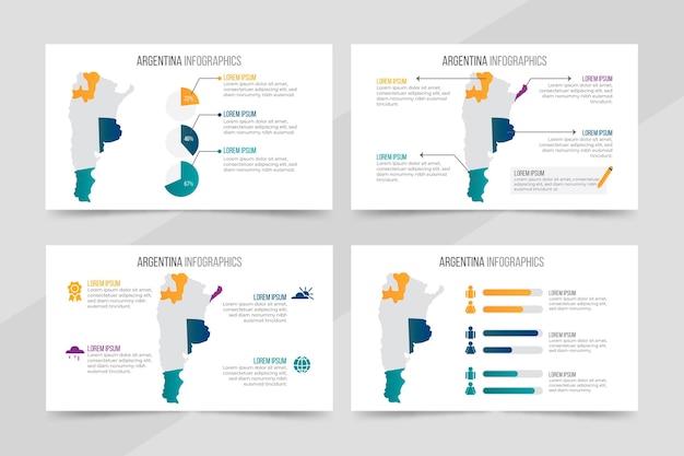 Gradient argentina map infographic