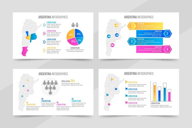 Gradient argentina map infographic