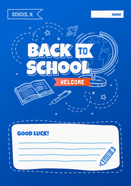Free vector gradient back to school card template