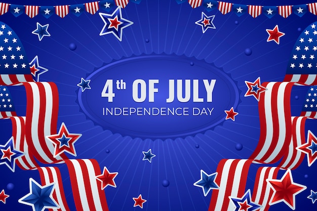 Free Vector gradient background for american 4th of july celebration