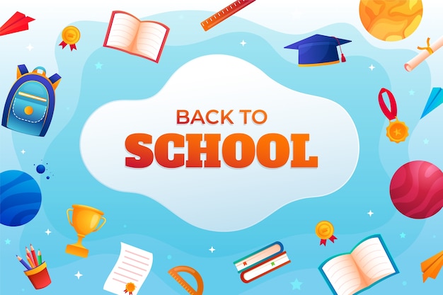 Free vector gradient background for back to school season