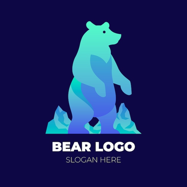 Free vector gradient  bear logo template