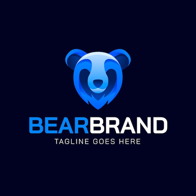 Free Vector gradient bear logo template