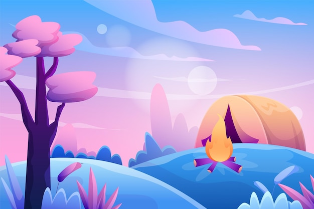 Free vector gradient of beautiful landscape