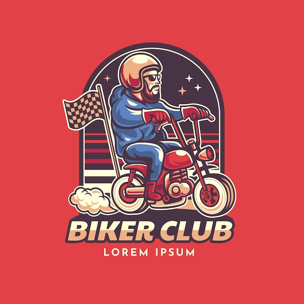 Free Vector gradient biker  logo design