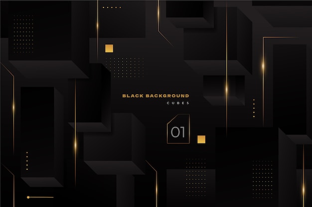 Free Vector gradient black background with cubes