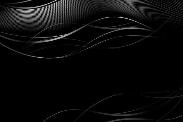 Free Vector gradient black background with wavy lines