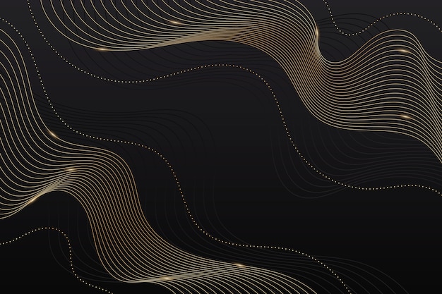 Free Vector gradient black background with wavy lines