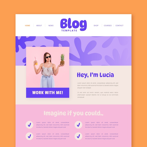 Free Vector gradient blog template design