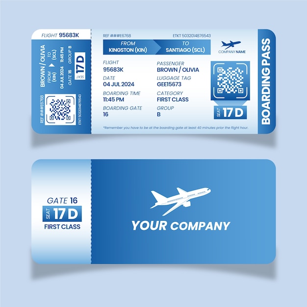 Free vector gradient boarding pass template