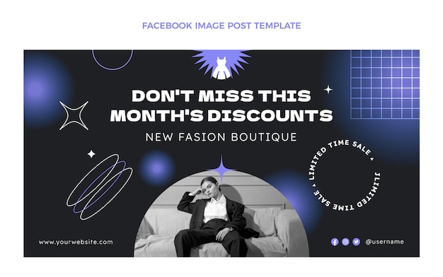 Gradient boutique facebook post template