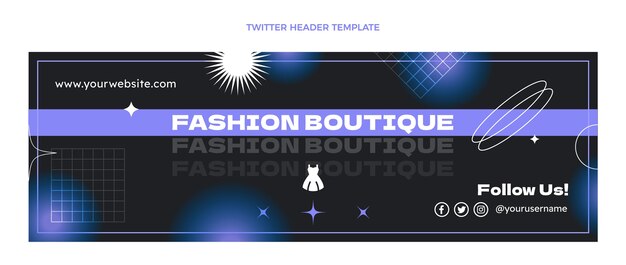 Gradient boutique twitter header template