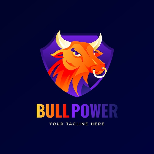 Free Vector gradient  bull logo design